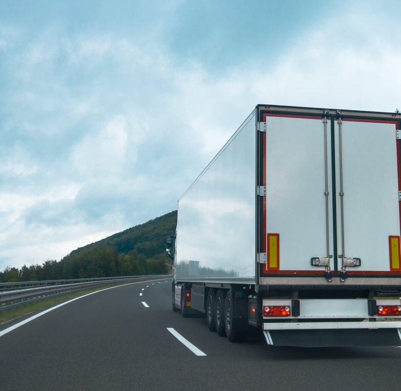 Semi truck with trailer